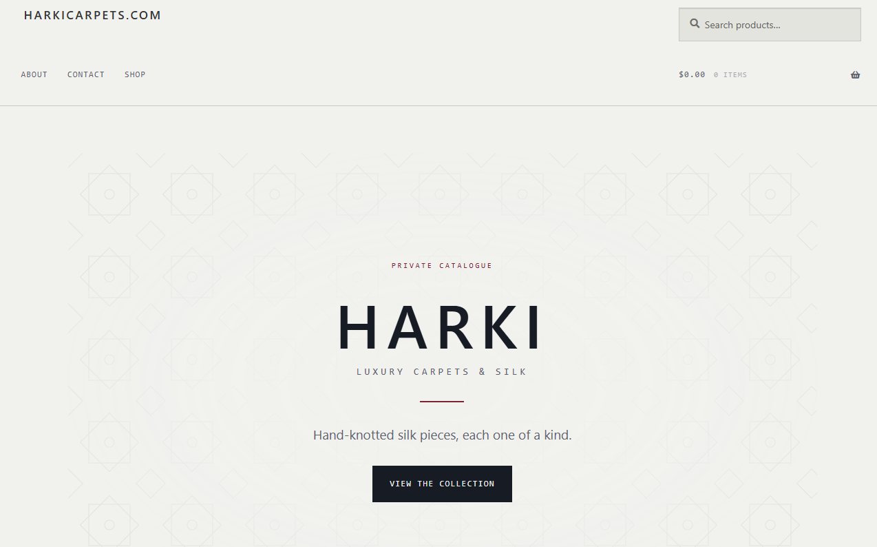Homepage of Harki Luxury Carpets